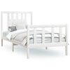 vidaXL Bed Frame without Mattress White Solid Wood Pine 90x200 cm