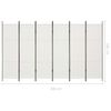 vidaXL 6-Panel Room Divider White 300x180 cm