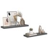 vidaXL Floating Wall Shelves 2 pcs High Gloss Grey 80x23.5x3.8 cm MDF
