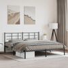 vidaXL Metal Bed Frame without Mattress with Headboard Black 183x213cm
