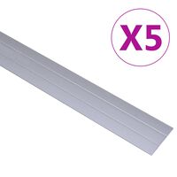 vidaXL Floor Profiles 5 pcs Aluminium 134 cm Silver