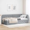 vidaXL Corner Bed Frame with Headboard Light Grey 100 x 200 cm Fabric