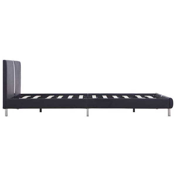 vidaXL Bed Frame without Mattress Black Faux Leather 135x190 cm Double