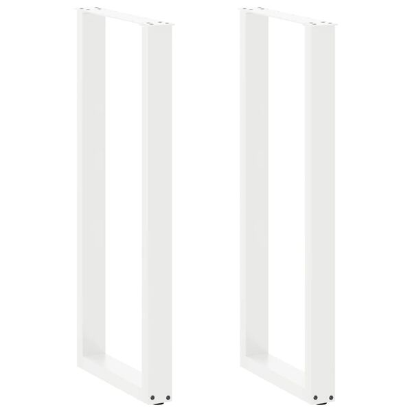 vidaXL Bar Table Legs U-Shaped 2 pcs White 40x(110-111) cm Steel