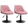 vidaXL Swivel Dining Chairs 2 pcs Pink Velvet