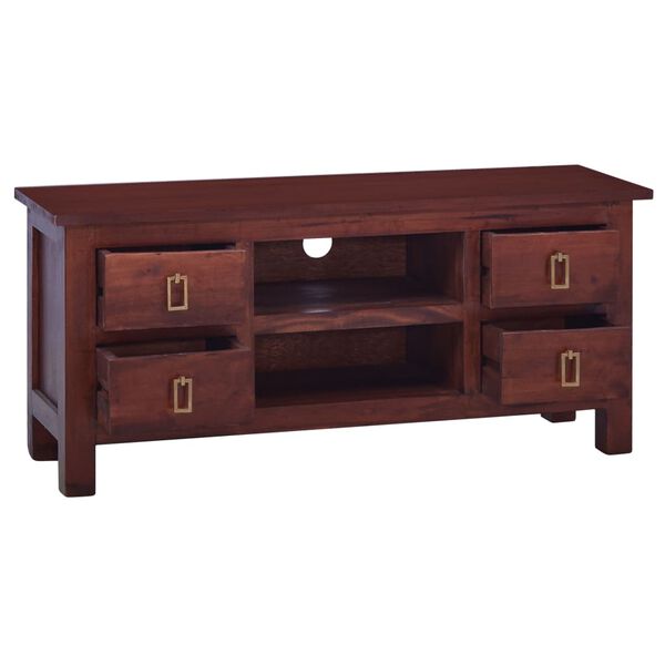 vidaXL TV Cabinet Classical Brown 100x30x45 cm Solid Mahogany Wood