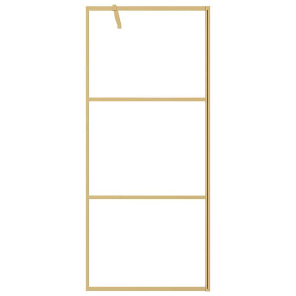 vidaXL Walk-in Shower Wall with Clear ESG Glass Gold 90x195 cm
