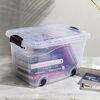 vidaXL Storage Boxes with Wheels & Lids 2 pcs Transparent 60 L