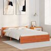 vidaXL Bed Frame with Headboard Wax brown 160 x 200 cm Solid pine wood