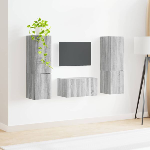 vidaXL TV Cabinet Set 5 pcs Grey Sonoma Engineered Wood