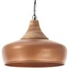vidaXL Industrial Hanging Lamp Copper Iron & Solid Wood 35 cm E27