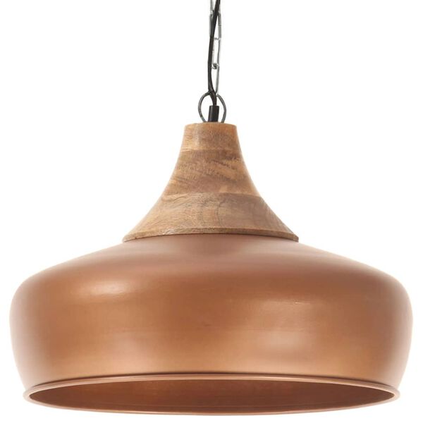 vidaXL Industrial Hanging Lamp Copper Iron & Solid Wood 35 cm E27
