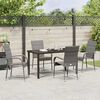 vidaXL Garden Dining Set 5 pcs Grey Powder-Coated Steel