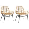 vidaXL Garden Chairs 2 pcs Brown Poly Rattan