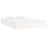 vidaXL Bed Frame without Mattress White Solid Wood 150x200 cm King Size King Size