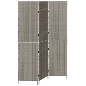 vidaXL Room Divider Folding Manual Grey 146 x 180 cm Poly Rattan
