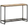 vidaXL Console Table | Natural Wood, Black | Solid Mango Wood, Iron