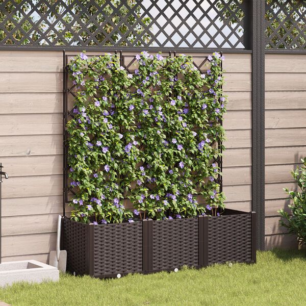 vidaXL Garden Planter 3 pcs Brown 120 x 40 x 143 cm Steel