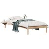 vidaXL Bed Frame with Side Tables Natural 100 x 210 cm Solid Pine Wood
