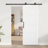 vidaXL Sliding Door White and Black 78 x 202 cm Solid Pine Wood