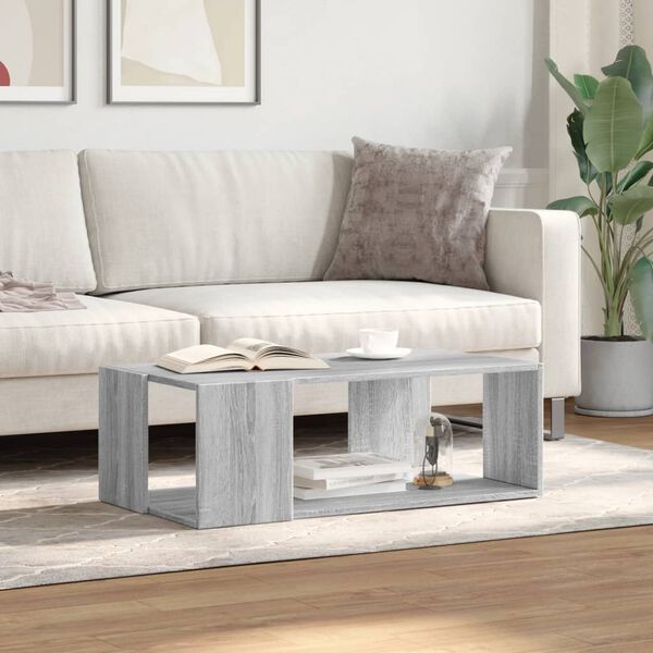 vidaXL Coffee Table Grey Sonoma 89.5x48x30 cm Engineered Wood