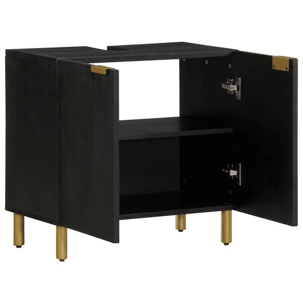 vidaXL Bathroom Sink Cabinet Black 62x33x58 cm Engineered Wood