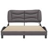 vidaXL Bed Frame with LED without Mattress "Hvar" Grey 140x200 cm