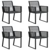 vidaXL Garden Chairs 4 pcs Black Poly Rattan