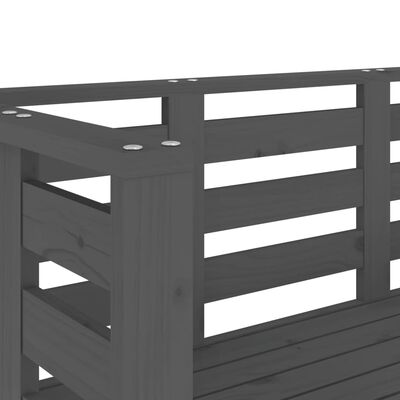 vidaXL Garden Bench Grey 111.5x53x71 cm Solid Wood Pine