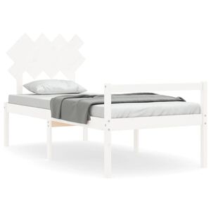 vidaXL Senior Bed without Mattress White 90x200 cm Solid Wood