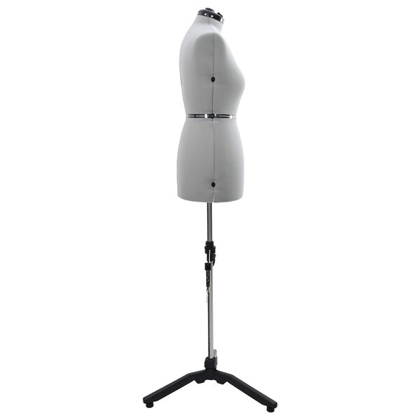 vidaXL Adjustable Dress Form Female Height Adjustable Grey M Velvet