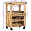 vidaXL Kitchen Trolley Brown 55 x 40 x 80 cm Solid Mango Wood