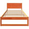 vidaXL Bed Frame with Headboard Wax Brown 100 x 200 cm Solid Pine Wood