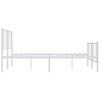vidaXL Metal Bed Frame without Mattress with Footboard White 180x200cm