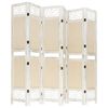 vidaXL 6-Panel Room Divider Cream 210x165 cm Fabric