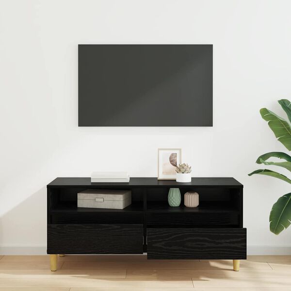 vidaXL TV Cabinet Black Oak 100 x 34.5 x 44.5 cm Engineered Wood