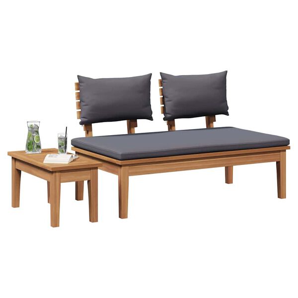 vidaXL Garden Bench 2 pcs Brown Solid Teak wood