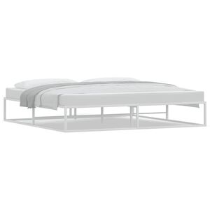 vidaXL Bed Frame without Mattress White 200x200 cm Metal