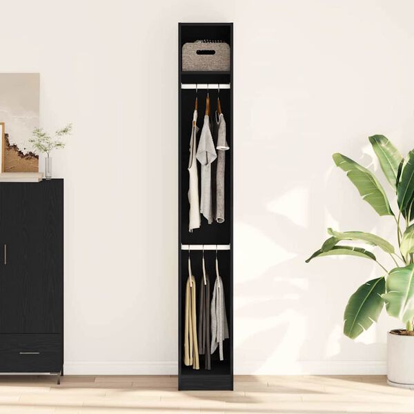 vidaXL Wardrobe Black oak 30 x 50 x 200 cm Engineered Wood