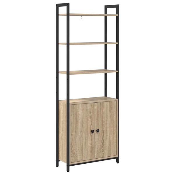 vidaXL Book Cabinet Sonoma Oak 60 x 24 x 161 cm Engineered Wood