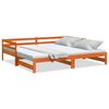 vidaXL Daybed with Trundle without Mattress Wax Brown 80x200 cm Solid Wood