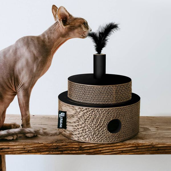 DISTRICT70 Cat Toy FIESTA Cardboard Black and Brown