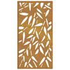 vidaXL Garden Wall Decoration 105x55 cm Corten Steel Bamboo Leaf Design