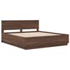 vidaXL Bed Frame with Headboard Brown Oak 200 x 200 cm Engineered Wood