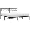 vidaXL Metal Bed Frame without Mattress with Headboard Black 160x200cm
