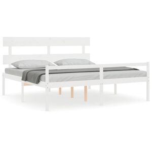 vidaXL Senior Bed without Mattress White 200x200 cm Solid Wood