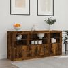 vidaXL Sideboard with LED Lights Smoked Oak 142.5x37x67 cm