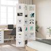 vidaXL Room Divider 3 Panels White Solid Wood Paulownia
