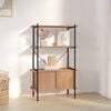 vidaXL 4-Tier Shelving Unit with Cabinet 80x40x130 cm Steel and Engineered Wood