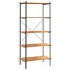 vidaXL 5-Tier Shelving Unit Black and Oak 80x40x163 cm
